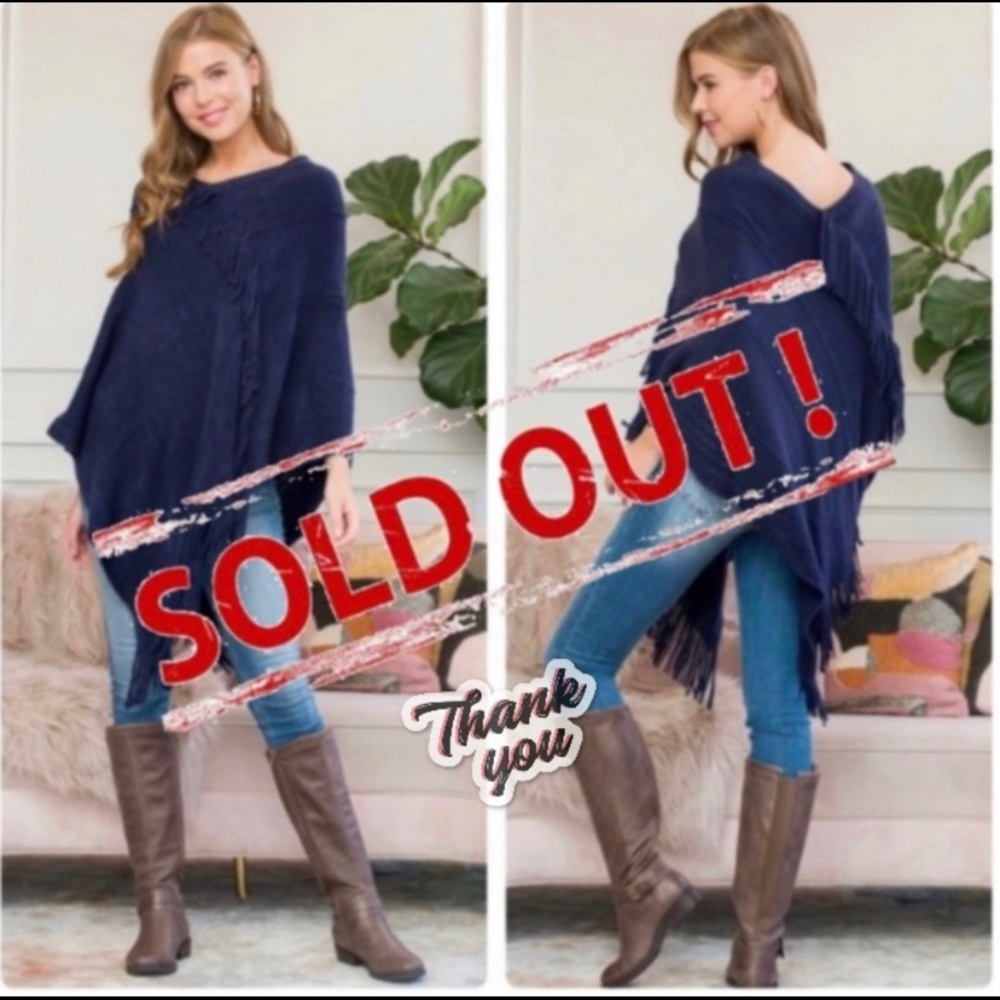 Super Soft Poncho Cascading Fringe - Picture 2 of 8